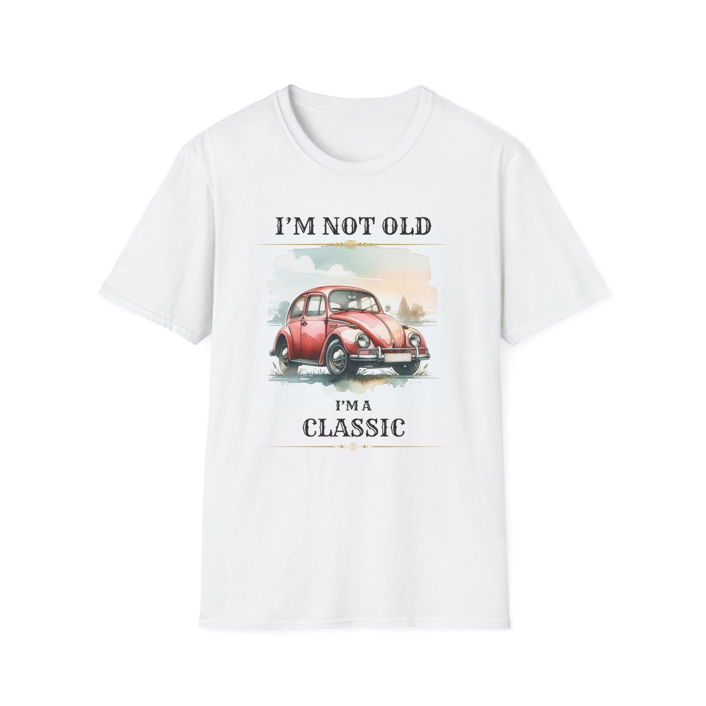 Classic VW Bug Car Lover T-Shirt - "I'm Not Old, I'm A Classic"