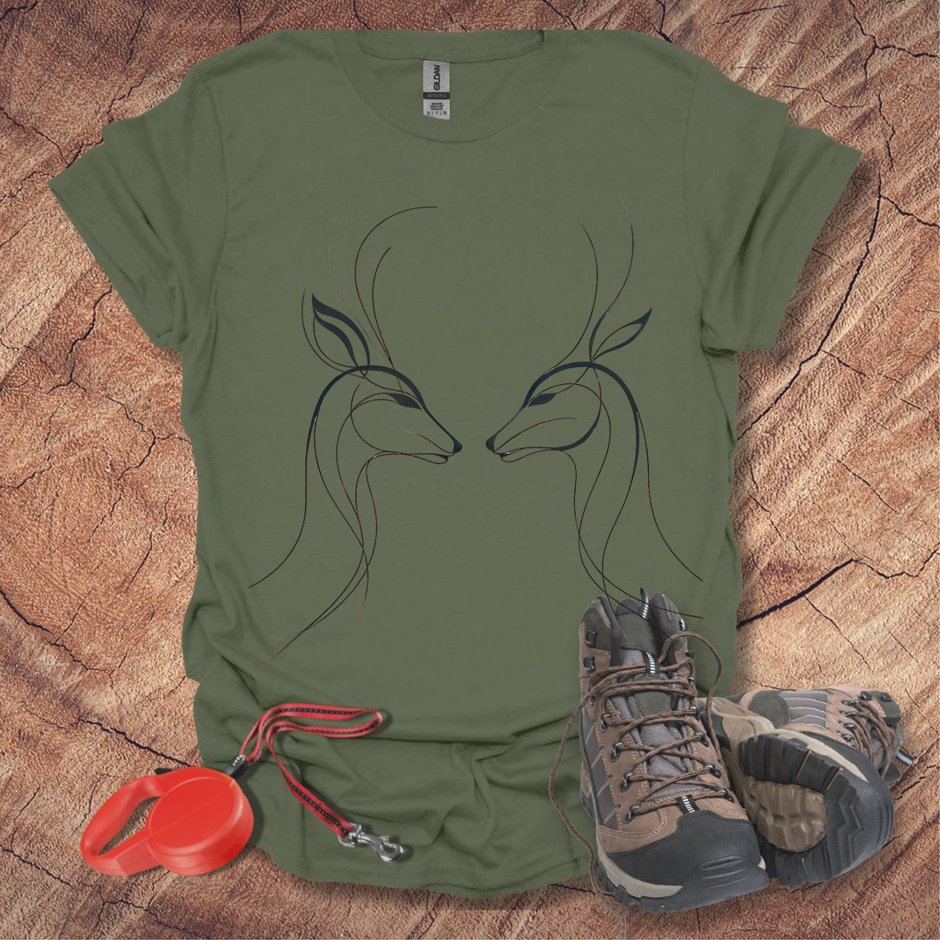 Minimalist Deer Faces T-Shirt