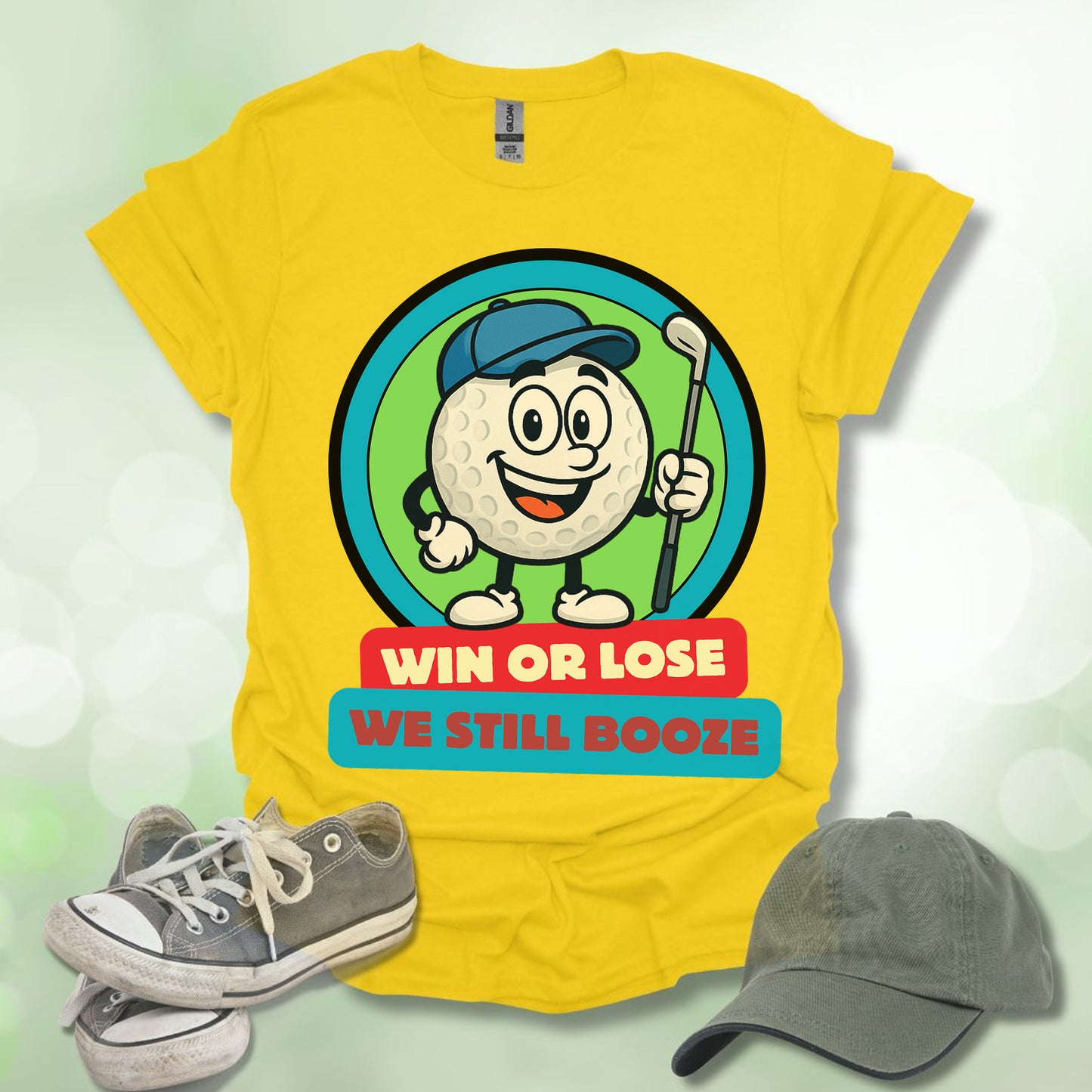 Golf T-shirt - Win or Lose, We Still Booze