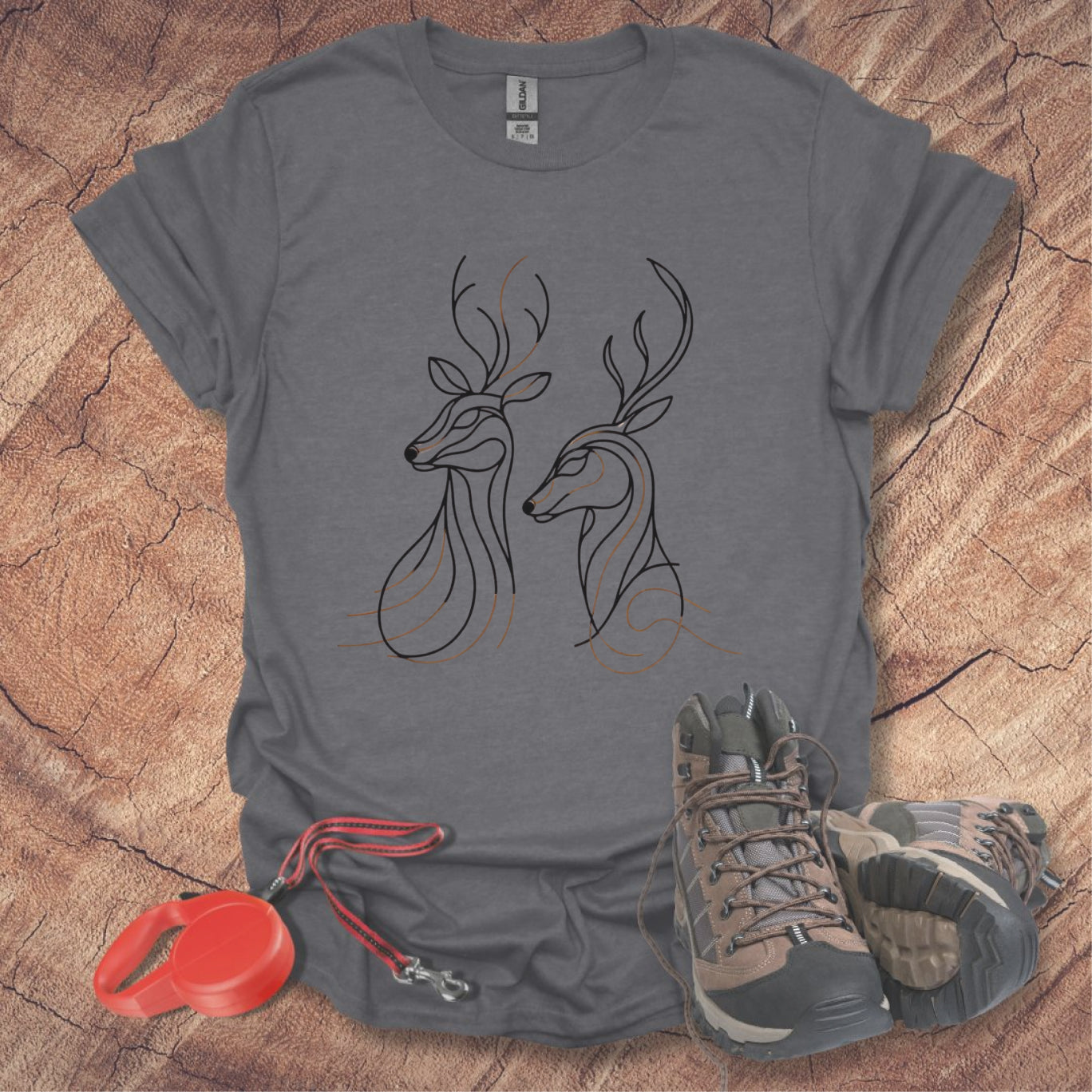 Elegant Deer Line Art T-Shirt