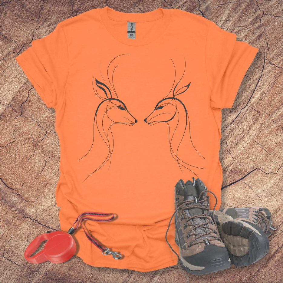 Minimalist Deer Faces T-Shirt