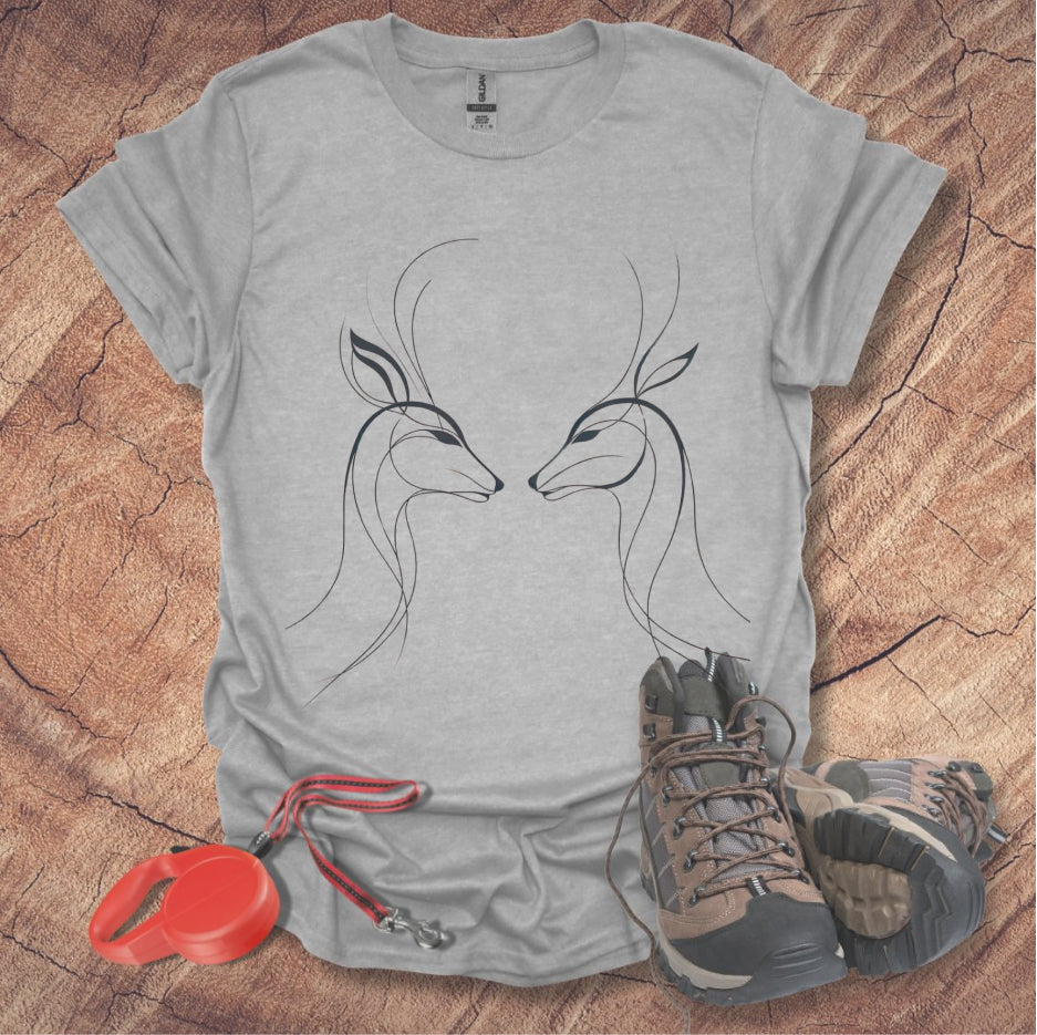 Minimalist Deer Faces T-Shirt