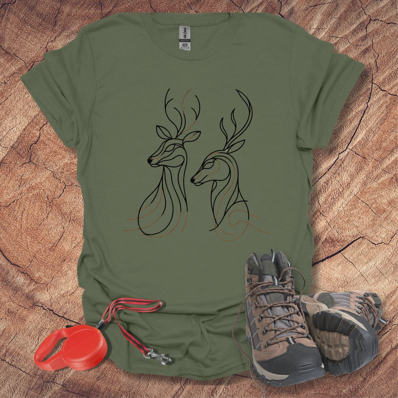 Elegant Deer Line Art T-Shirt