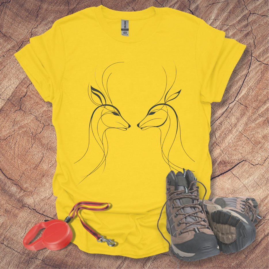 Minimalist Deer Faces T-Shirt