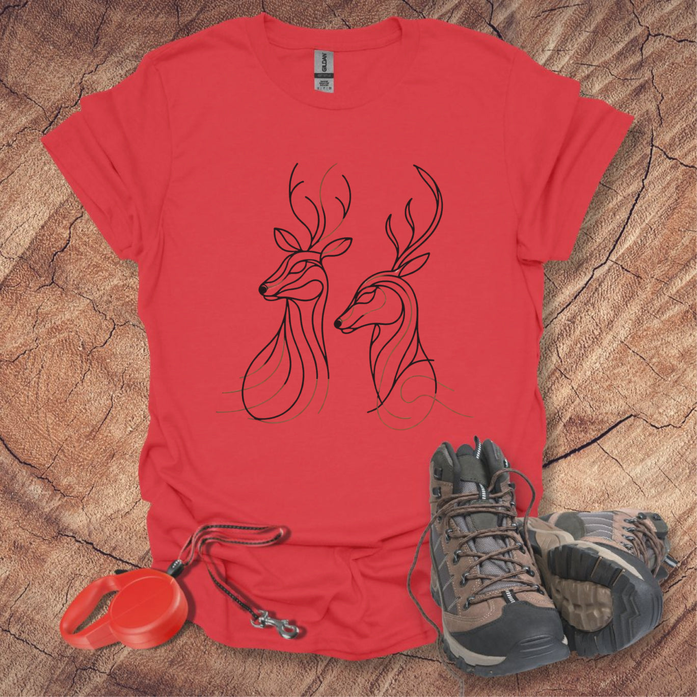 Elegant Deer Line Art T-Shirt