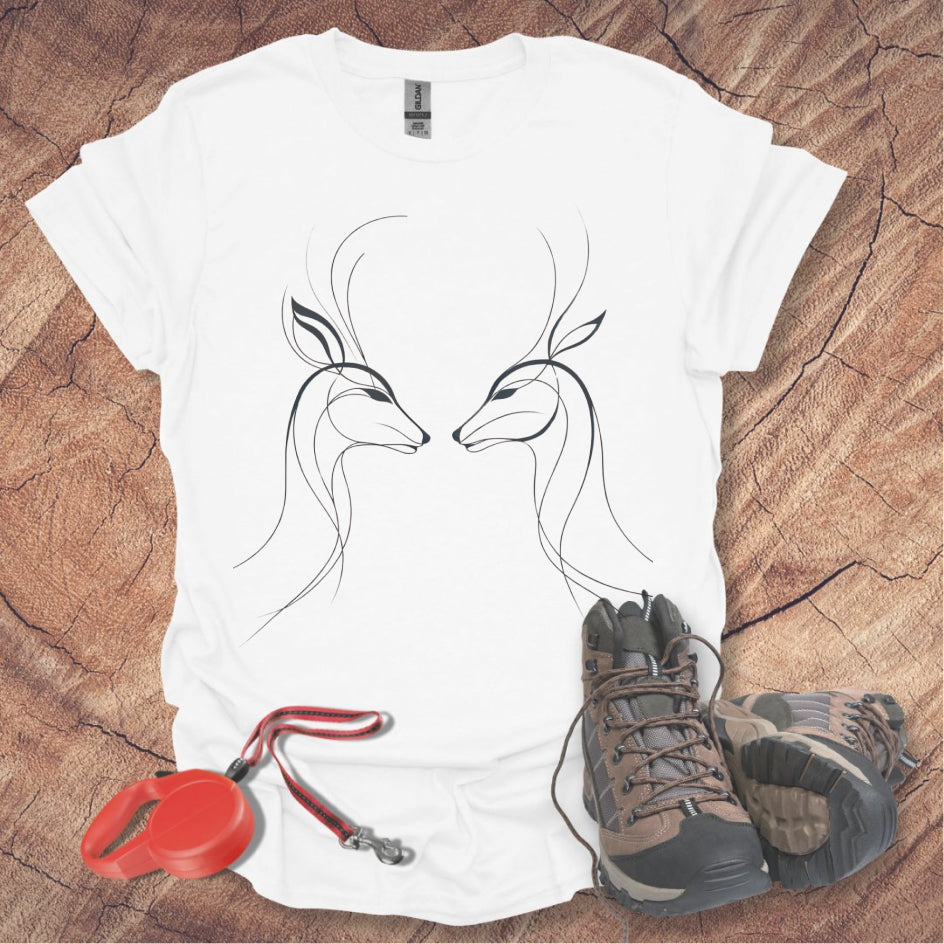 Minimalist Deer Faces T-Shirt