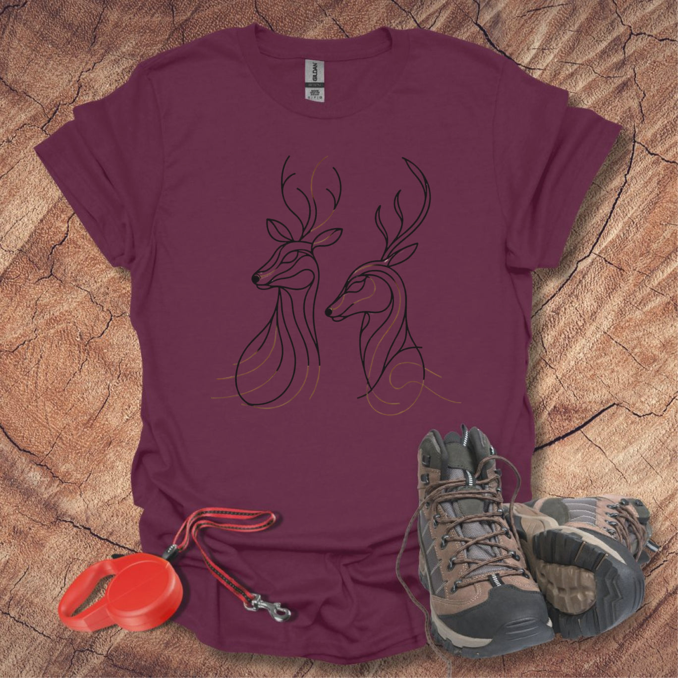Elegant Deer Line Art T-Shirt