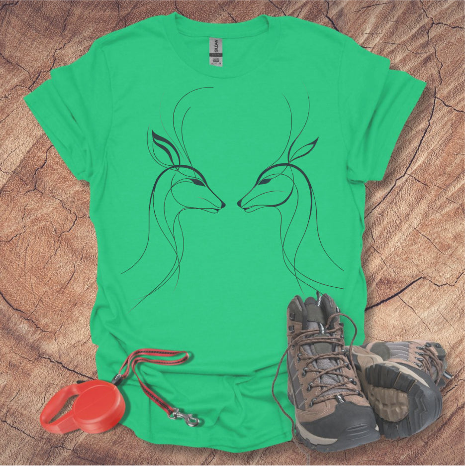 Minimalist Deer Faces T-Shirt