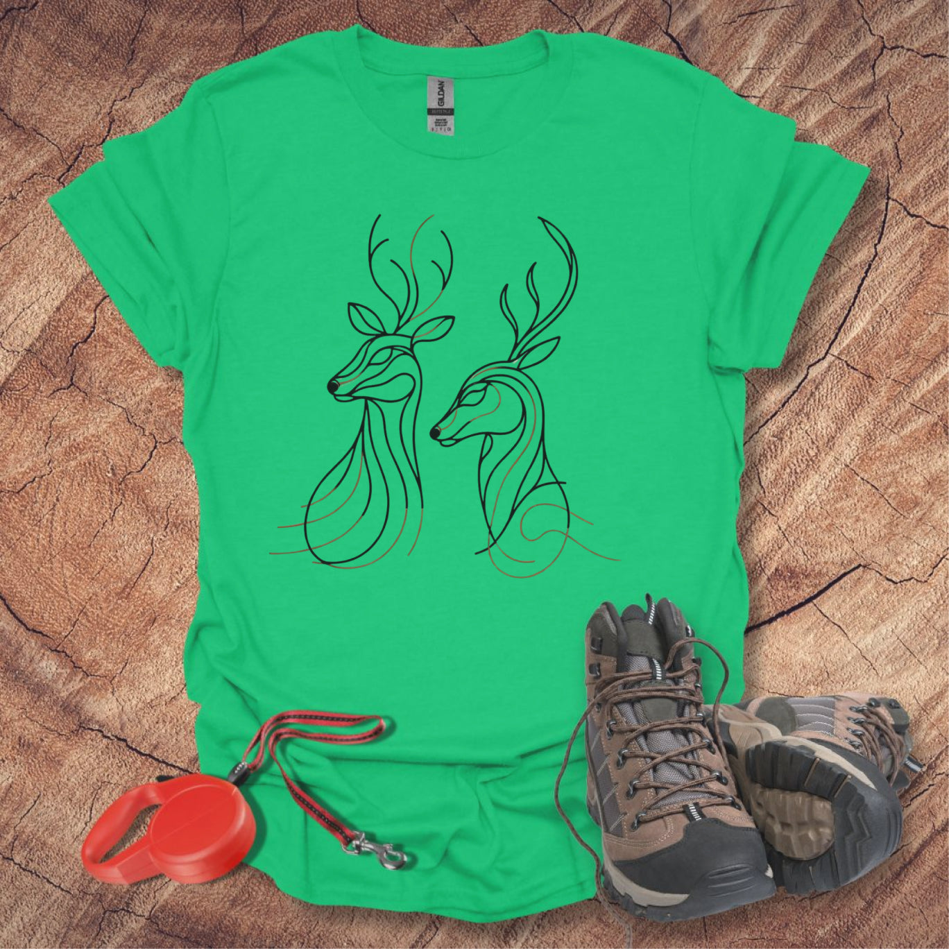 Elegant Deer Line Art T-Shirt