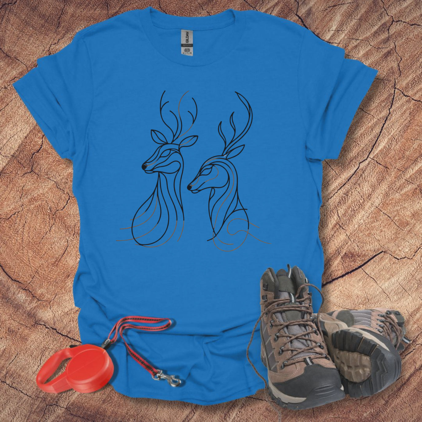 Elegant Deer Line Art T-Shirt