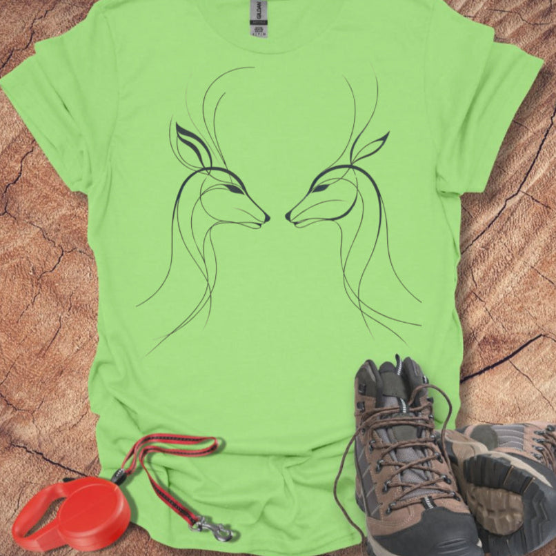 Minimalist Deer Faces T-Shirt