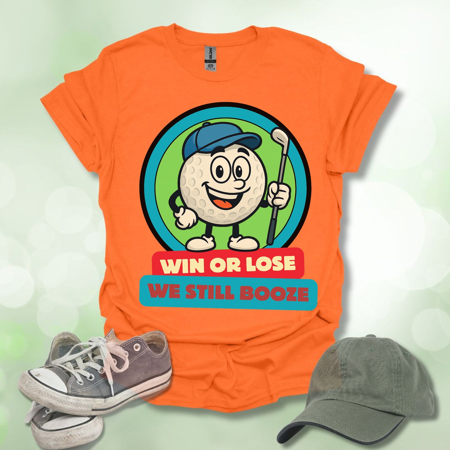 Golf T-shirt - Win or Lose, We Still Booze
