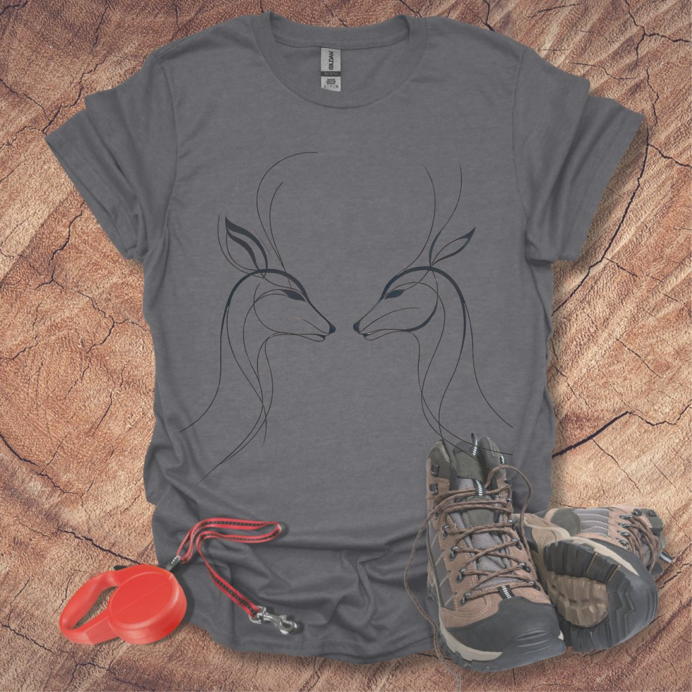 Minimalist Deer Faces T-Shirt