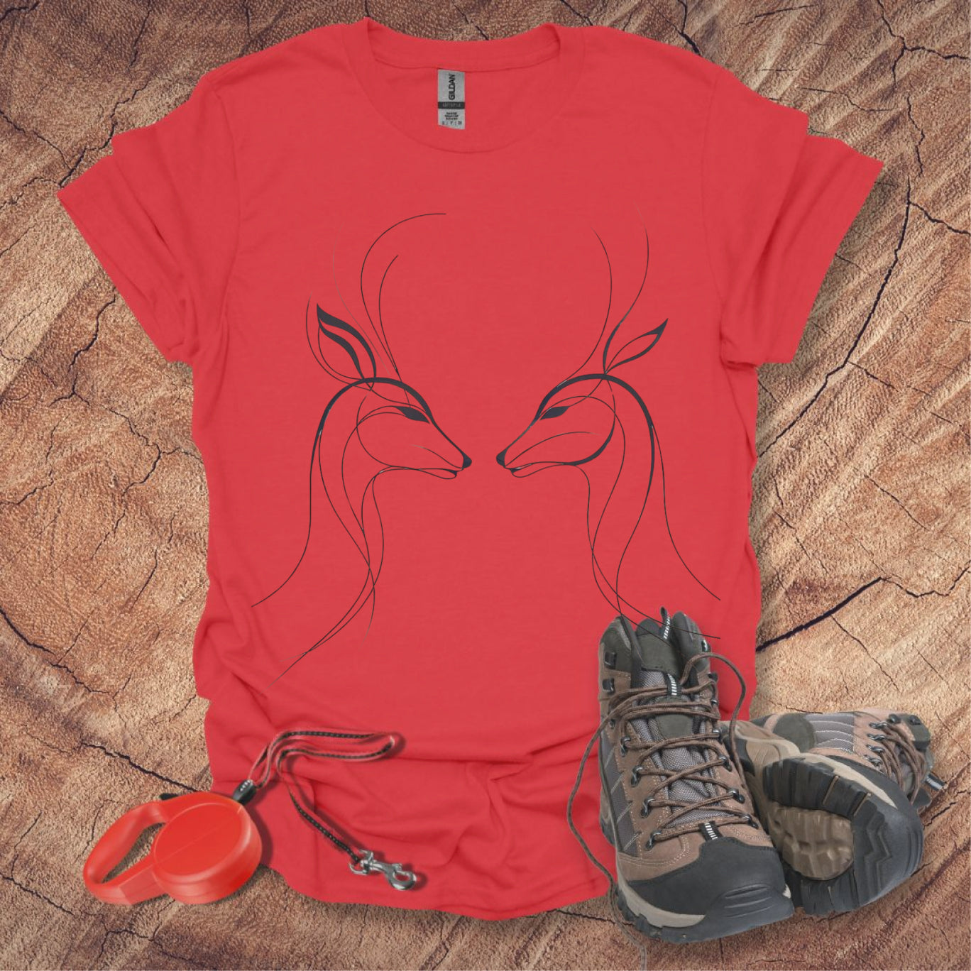 Minimalist Deer Faces T-Shirt