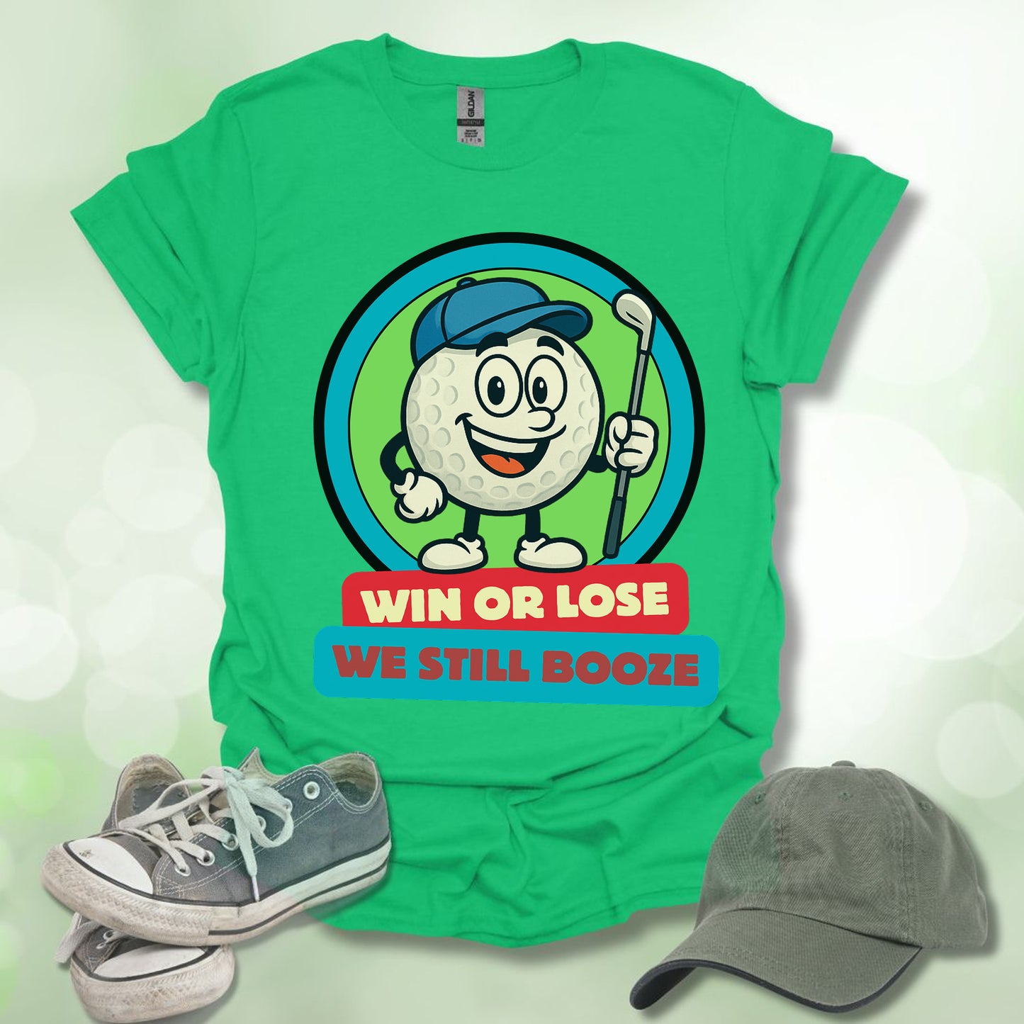 Golf T-shirt - Win or Lose, We Still Booze